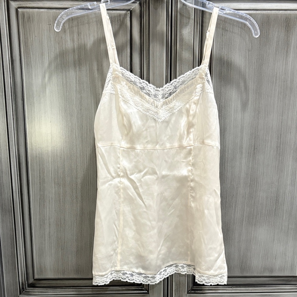 White House Black Market Cream Lace Camisole